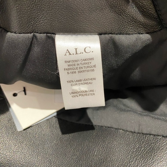 A.L.C. Jupiter Leather Mini Skirt Black 0 2 NWT - Picture 7 of 7